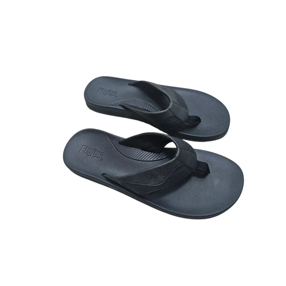 Flojos Men's Jorge 2.0 Black Flip Flops 11